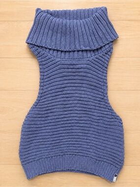 One Teaspoon Parisienne Nights Roll Neck Knit Top in Powder Blue